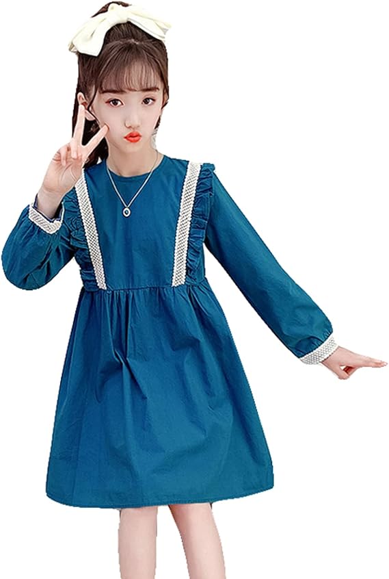 Amazon 子供服 ドレス 女の子 ワンピース キッズ 洋服 プリンセス ガールズ 春 秋 ガールズワンピース 長袖 膝丈 プリンセス風 ドレス Aライン フレア ゆったり お嬢様 可愛い 良い肌触り 通園 通学 発表会 フォーマル 大きいサイズ ワンピース チュニック 通販