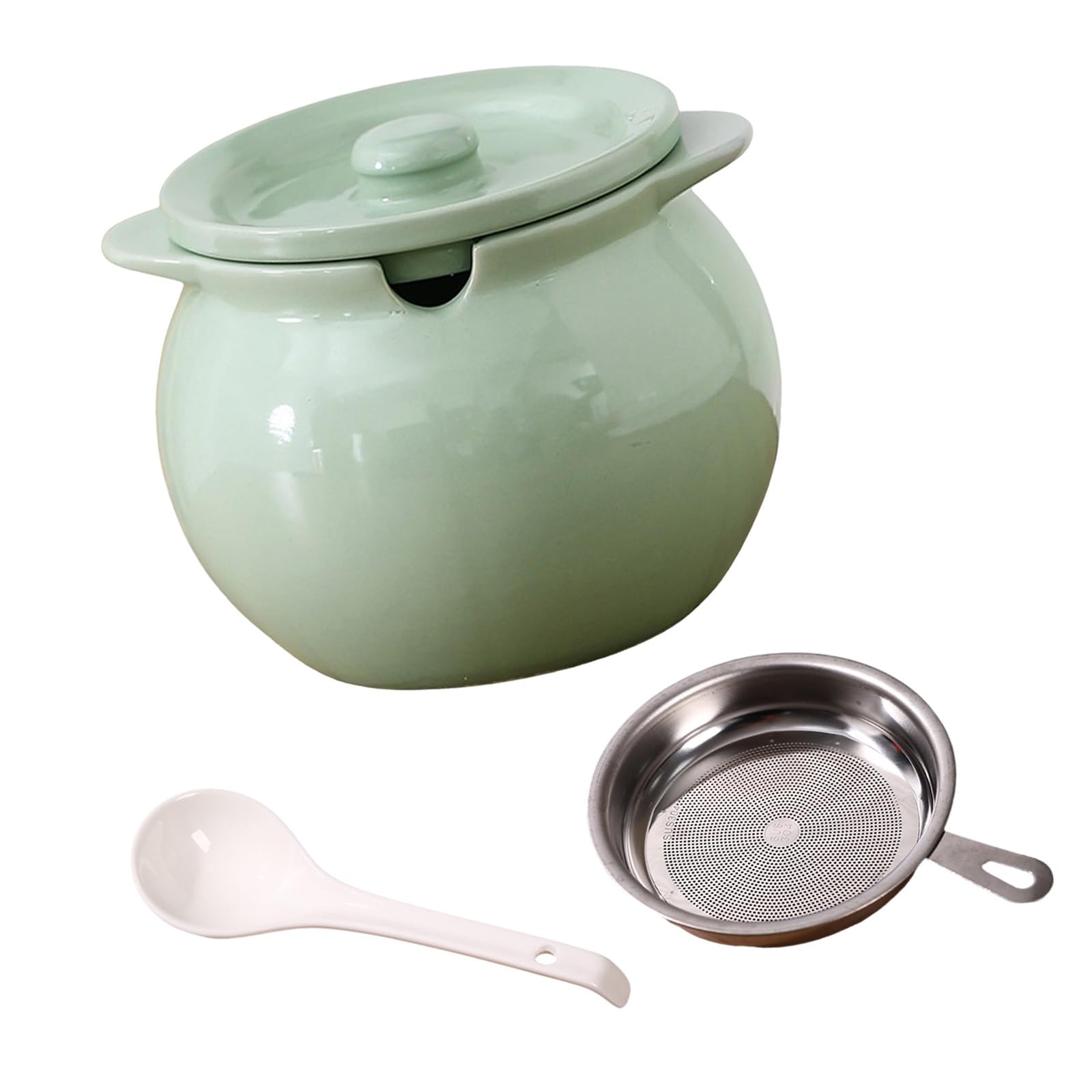 Shurhome 1400Ml Ceramic Oil Canister with Tight Sealing Lid Bacons Grease Container for Countertop Organization Elegant Oil Pot with Tight Seal Pour Spout Bacons Grease Container Countertop Decor