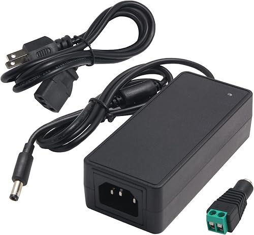 Adaptador de fuente de alimentación de 12V 5A Convertidor de CA a CC de 100-240V con enchufe de 5.5X 2.5/0.083 in 12 voltios 5 amperios 4A 3A 2A 1A