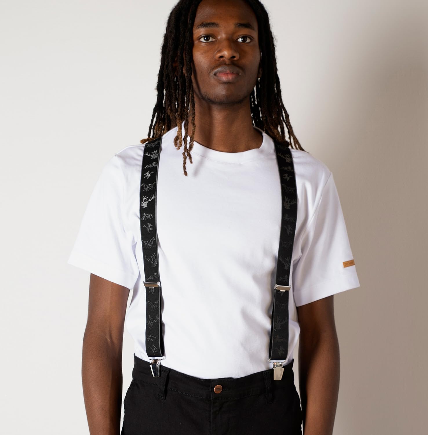 Gaspard Fantasy Nature Wide X-Shaped Suspenders, Natural, 120 - Image 3