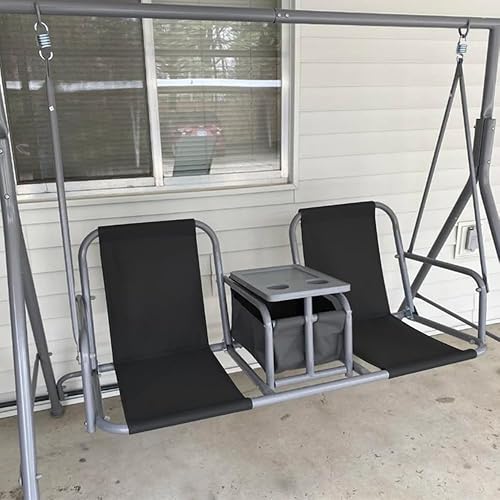 Funda de repuesto para silla de columpio de porche para 2 personas con dos asientos de repuesto separados (2 piezas)