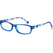 Reading Glasses for Women, Rectangle Readers for Women with Blue Light Blocking Spring Hinge Eyeglasses UV Filter Blue