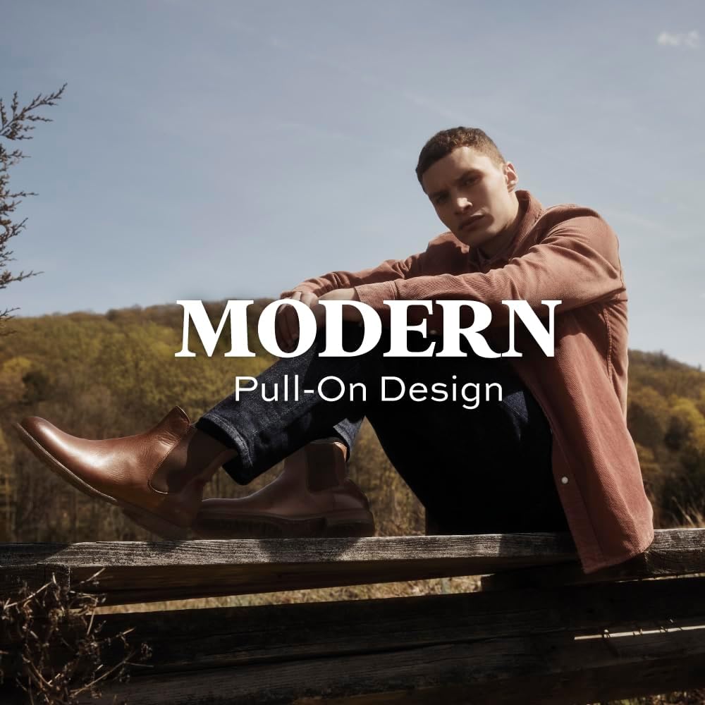 Frye Tyler Chelsea Boots for Men Designed with Flexible Blake Construction and Elasticated Side Panels, Comfort Footbed and Full Leather Lining – 6” Shaft Height