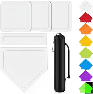 Hiboom 5 Pcs Baseball Bases Home Plate Rubber