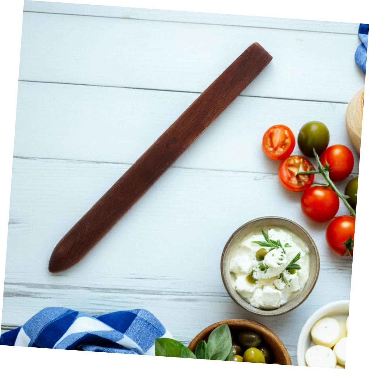 Cabilock 2pcs Wooden Bread Beater Sourdough Starter Spatula Bread Dough Whisk Sourdough Tools Kitchen Stir Stick