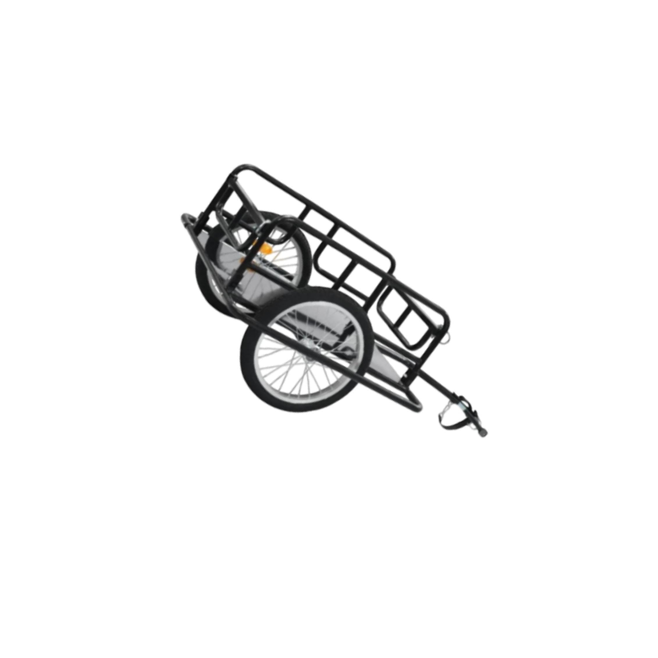 Remorque Cargo Pratique pour vélo, en tôle d'acier et Tubes d'acier, Transport Polyvalent, Roues de 39 cm, Installation Facile.