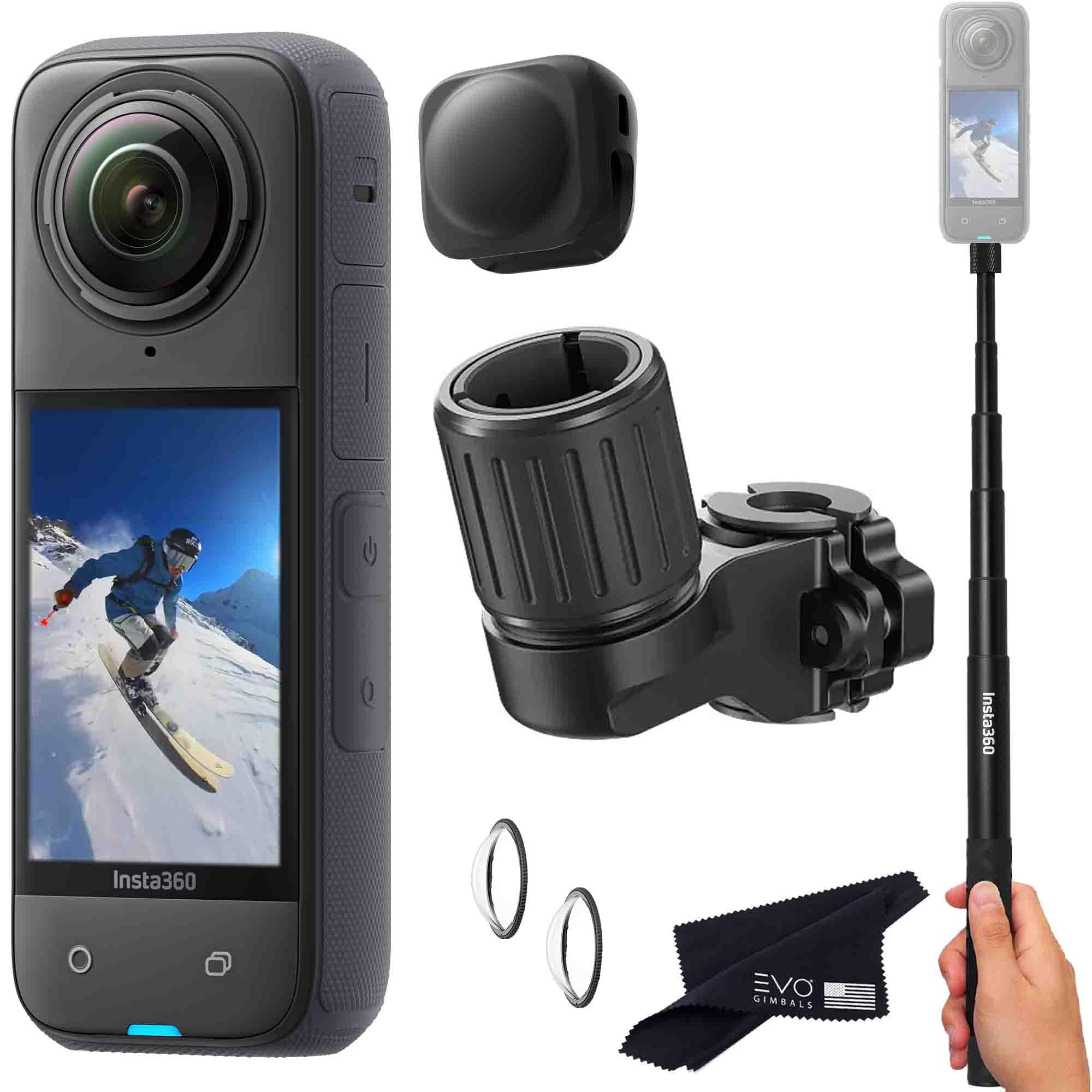 Insta360 X4 Skiing Bundle - Waterproof 360 Action Camera with 1/2" 48MP Sensors, 8K 360 HDR Video |Bundle Includes Ski Pole Mount, Invisible Selfie Stick, Lens Cap (No Card)-image-23