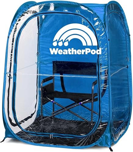 WeatherPod® The Original Shark Tank MyPod™ 1-2 Person Pop-Up Pod - Stay Warm, Dry, and Out of The Sun - Weather Pod for Sports, Rain, or Wind Azul