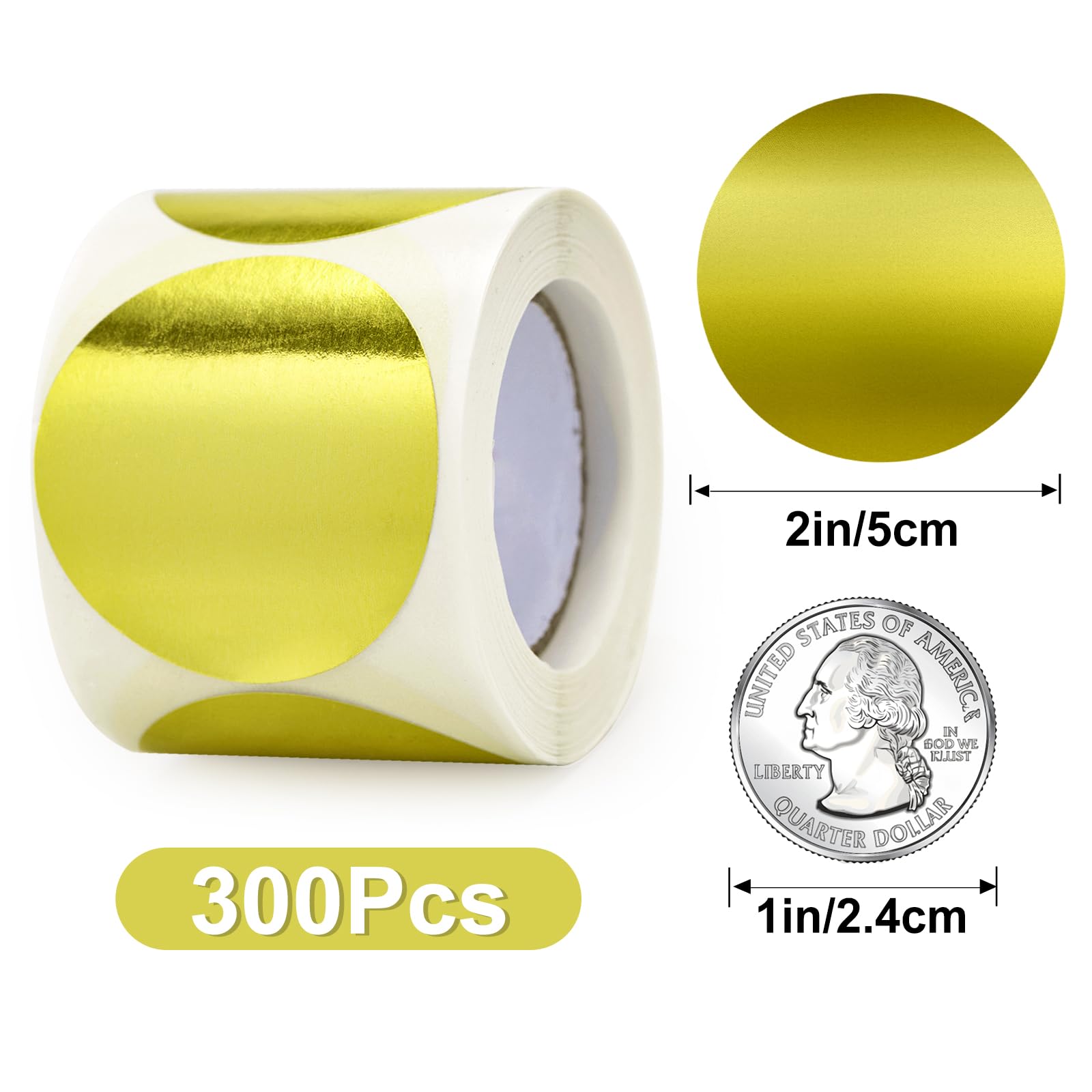 Snapklik.com : Embossing Stickers 300Pcs 2 Gold Foil Seals Stickers For ...