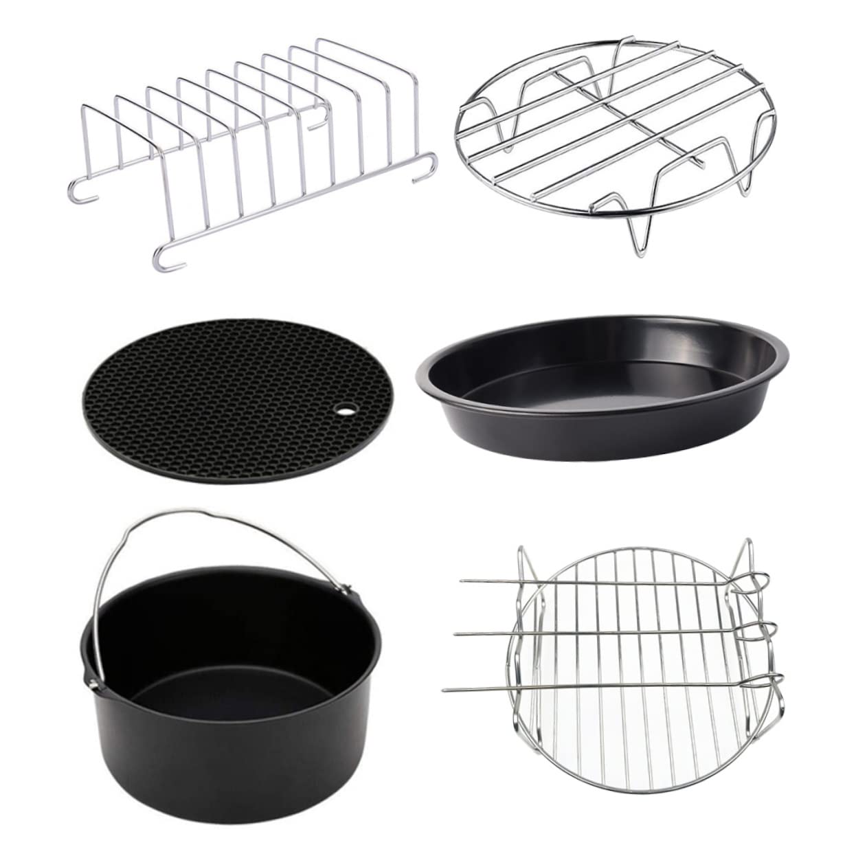 GLEAVI Ensemble de Cuisson Compatibles Lave-vaisselle en Acier Inoxydable 6 Pièces Accessoires de Pâtisserie Robustes pour Four à Air pour Cuisson et Pâtisserie