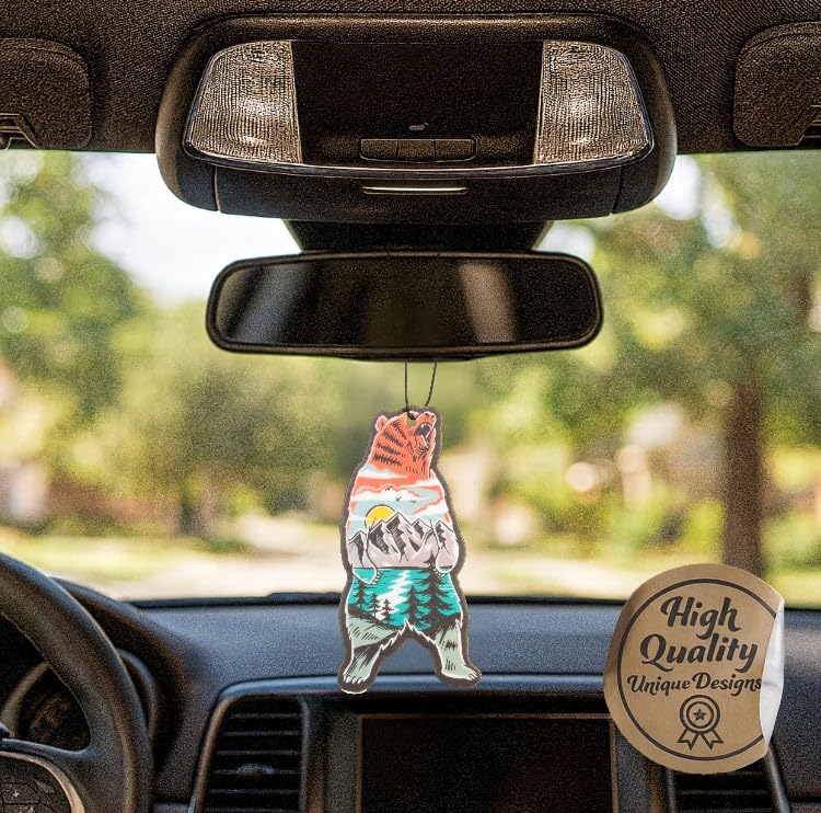 Image of Outdoor Adventure Car Air Freshener 4 Pack Scented With Premium Oils By Fresh Fresheners (Outdoor Bear)