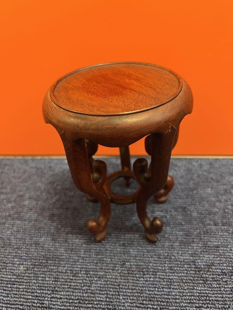 中国天然唐木　花梨木　竹節型　花台　香炉台　飾り台　お買い得２点セット 中国天然唐木 花梨木 竹節型 花台 香炉台 飾り台 お買い得2点セット