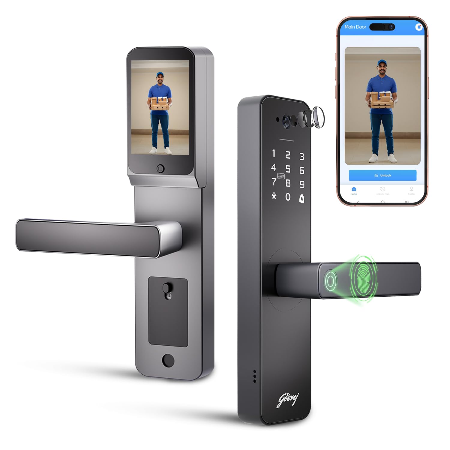 Godrej Smart Lock I Neo Pro View Digital Lock for Wooden Doors I Camera, WiFi App, Fingerprint, Keypad, RFID, Mechanical Key Access I Built-in Doorbell I 7 in 1 I 3 Yr Warranty I Free Installation-picture-24
