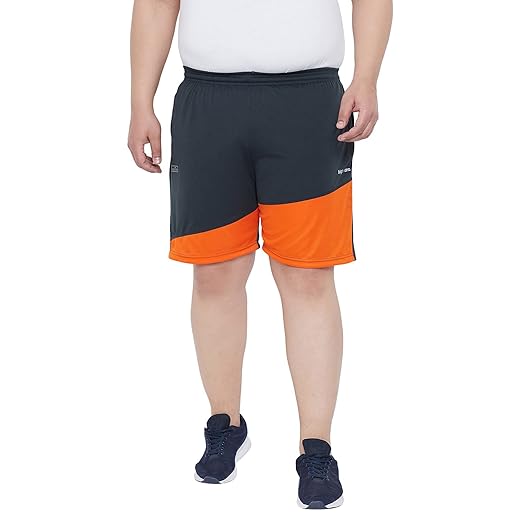 Plus Size Men's Colourblocked Shorts