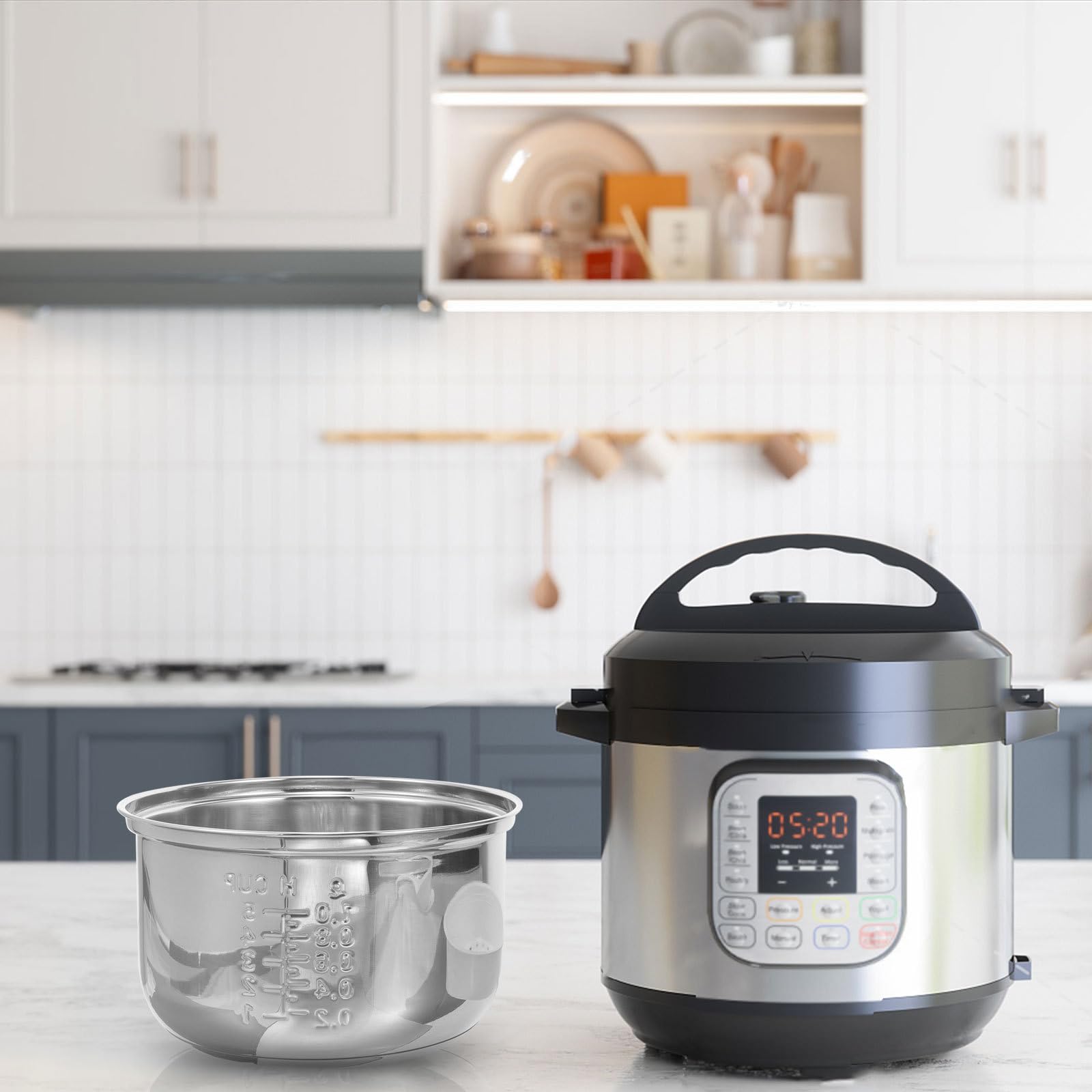 Amosfun Cuiseur à riz intérieur 2 L en acier inoxydable antiadhésif pour cuiseur à riz asiatique accessoire de cuisinière électrique