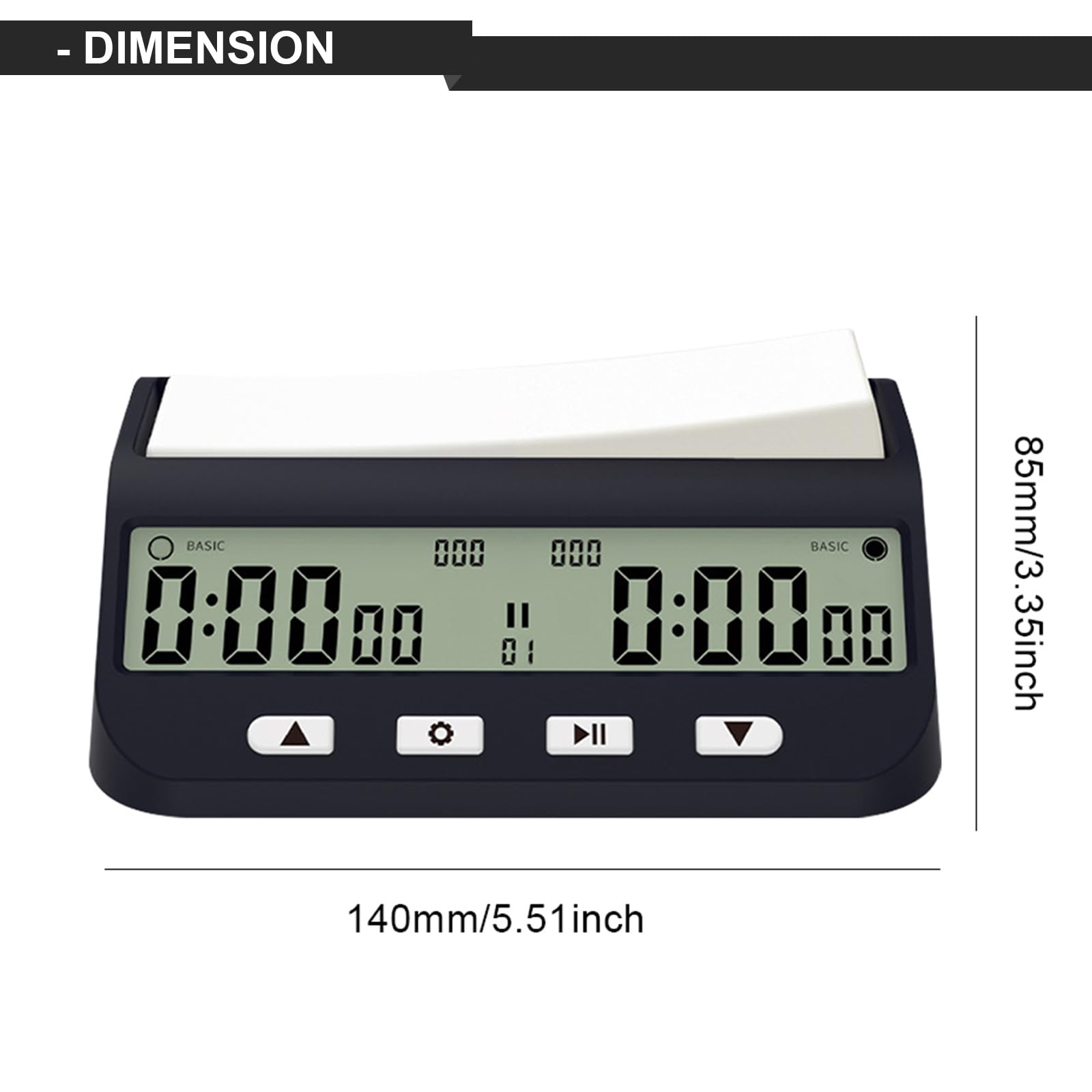 2 x Digitale Schach-Timer mit Basisbonusverzögerung und positiver Zeit; tragbare 3-in-1-Uhr mit Zeit- und Verzögerungsbonus, ideal für Chess I-Go aktualisierte Modelle
