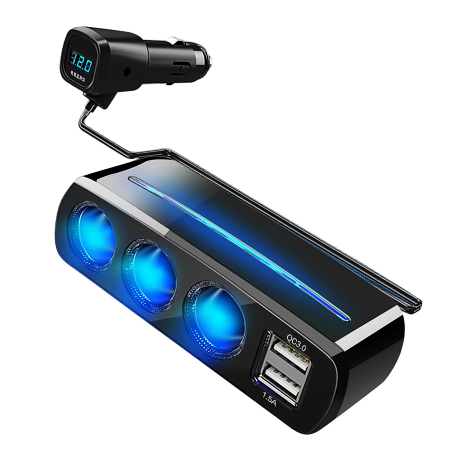 Adaptador de carga de coche rápido para evitar baterías bajas y controlar el voltaje 8