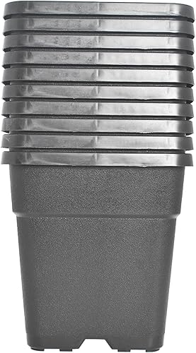 Miniatura 9 de Macetas de 10 unidades, macetas de 10 galones, macetas de jardín de plántulas, macetas de plástico moldeadas por inyección con agujeros de drenaje