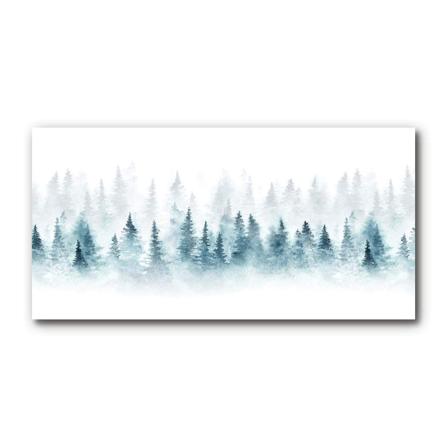 Tableaux la mur forêt sapin de Noël Tulup en verre trempé 120x60 cm