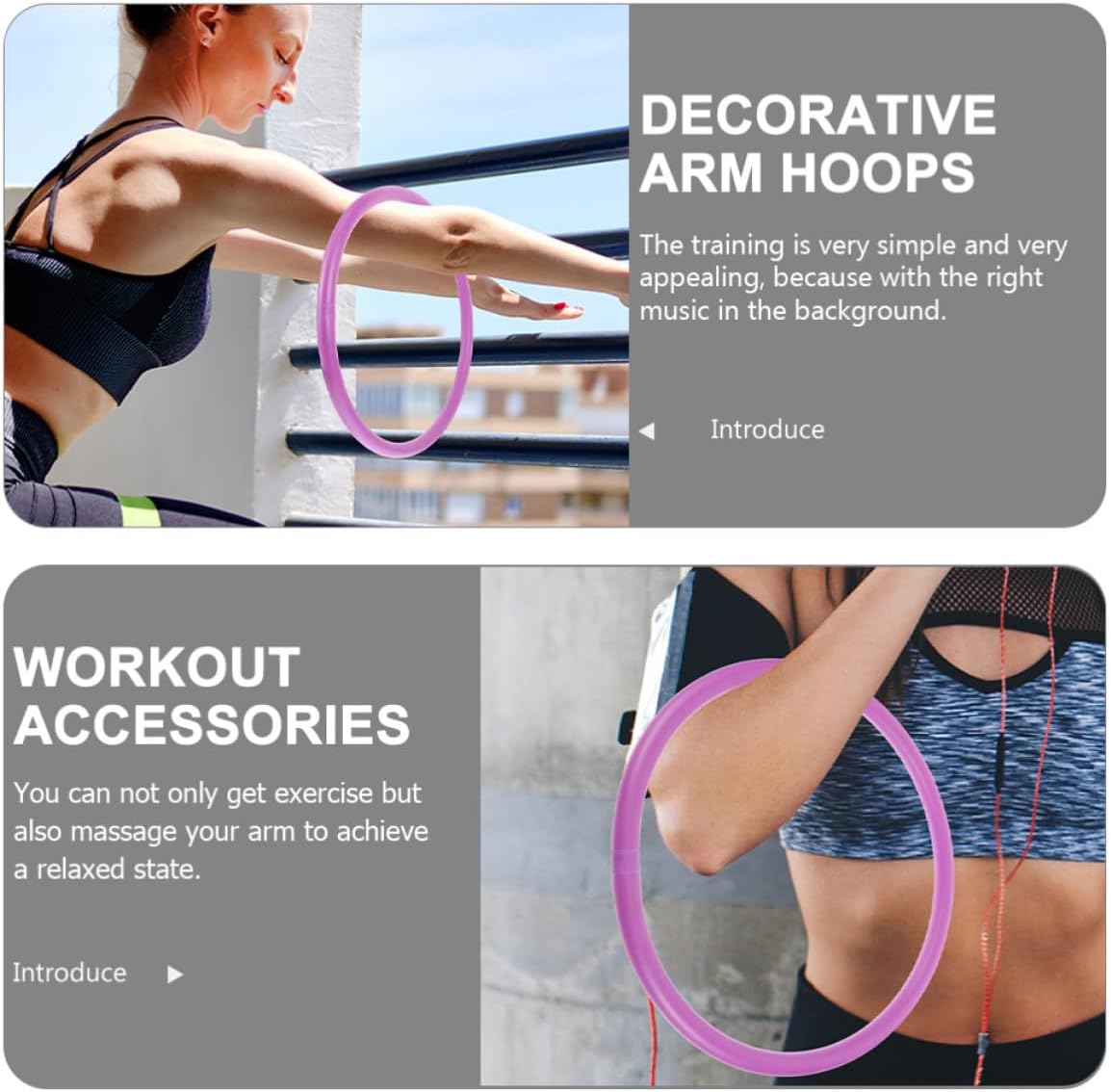 SEWACC 2pcs Weighted Arm Hoop for Upper Body Workout Sturdy Pe Material Exercise Arm Hoop for Indoor Fitness Comfortable Design for Home Workout