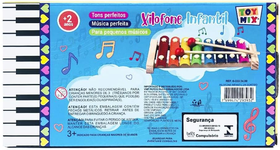 Xilofone Infantil Brinquedo Musical Diferente Com 8 Notas Toy Mix