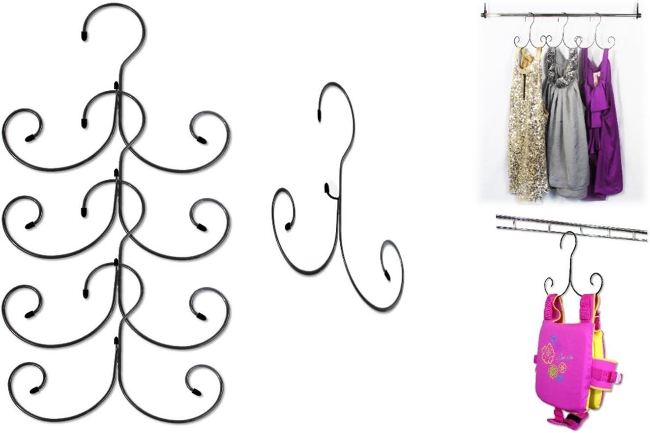 Life Jacket Hanger & Dryer - Drying Rack with 10 Hangers; Boating Storage (Black Set)