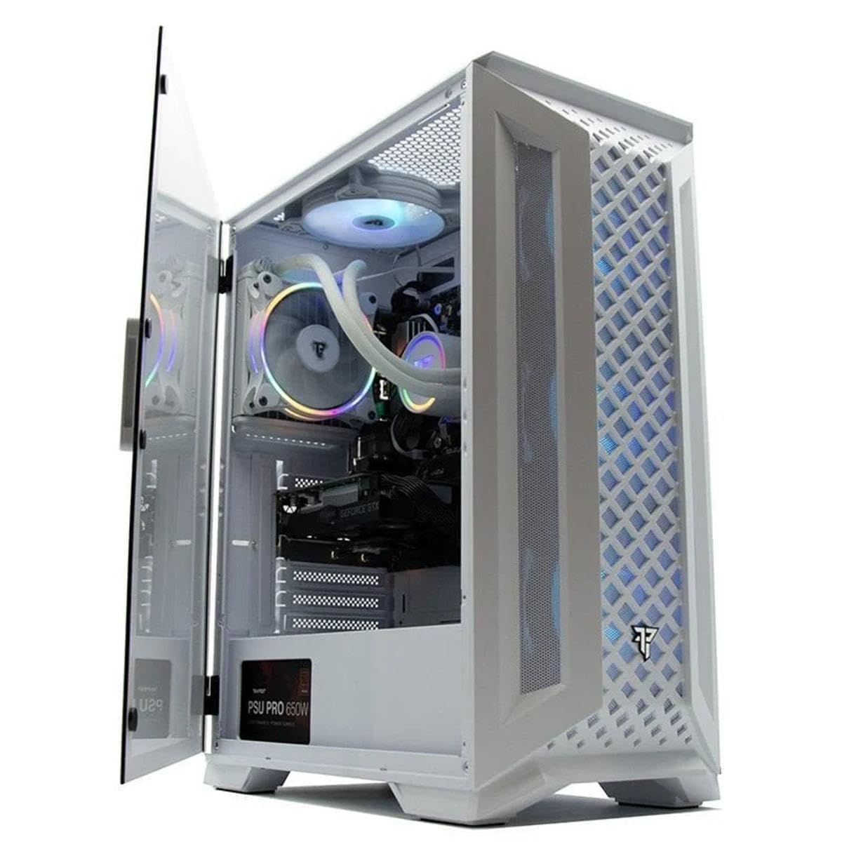 Tempest Mirage Caja PC ATX/Micro ATX/ITX/E-ATX, RGB, USB 3.0, 4 Ventiladores Incluidos, Cristal Templado con Bisagras, Torre PC Gaming Blanca