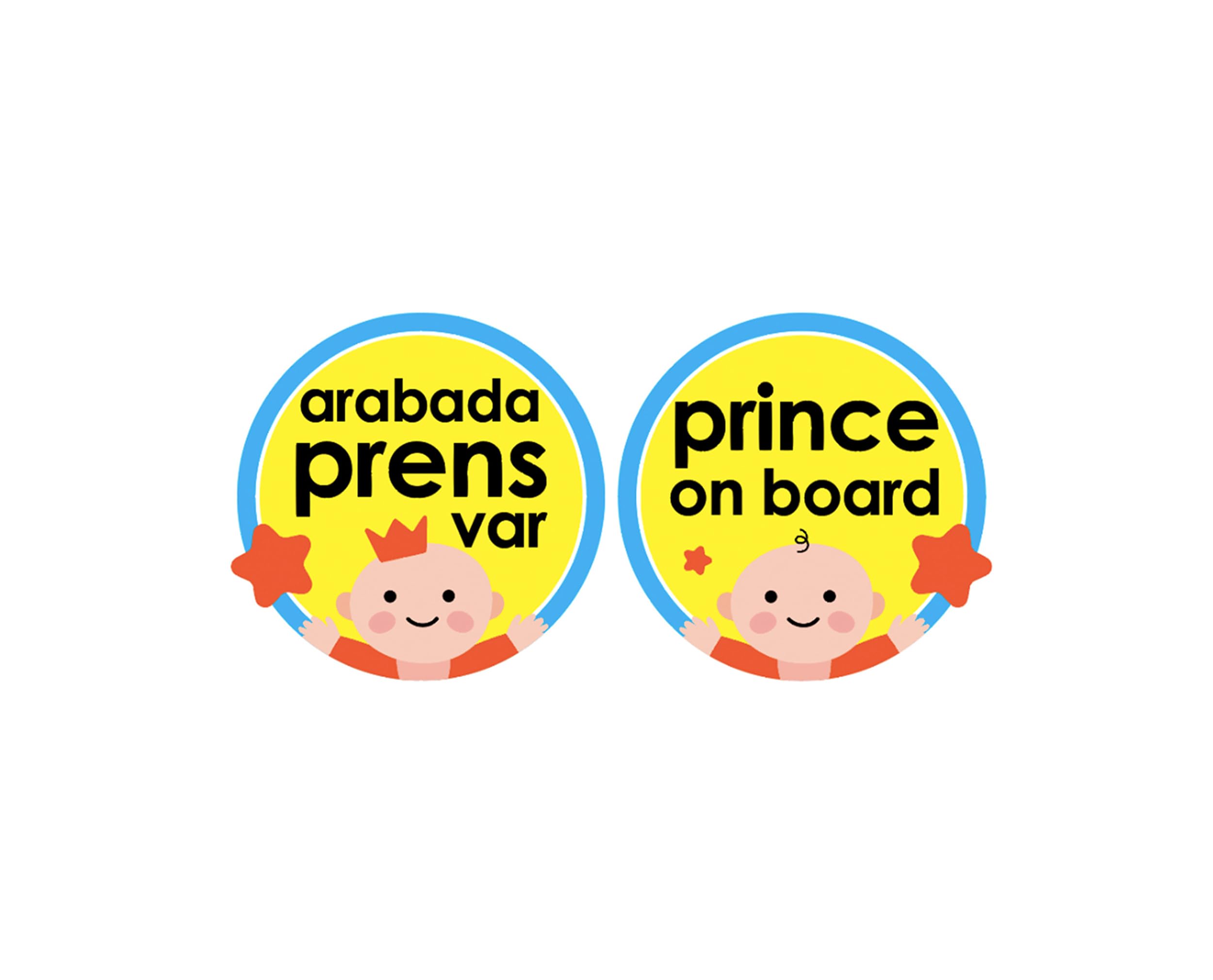Babyjem Araba Cam Yazısı Arabada Prens Var (Mavi)