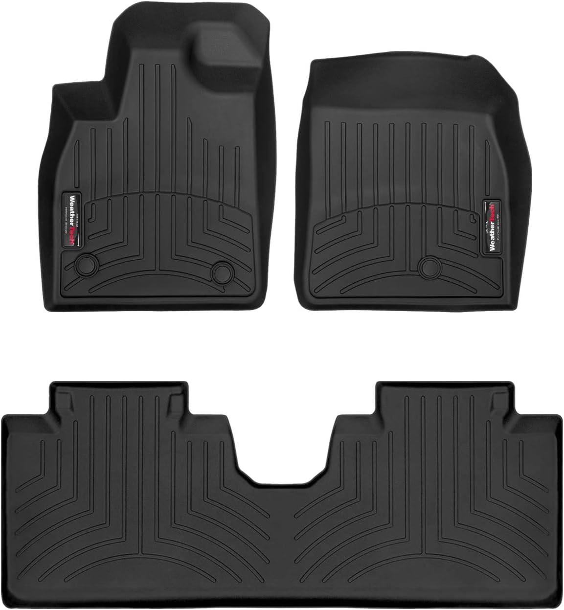 WeatherTech Custom Fit FloorLiners for Ford Mustang Mach-E - 1st & 2nd Row (441664-1-2), Black