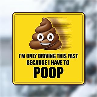 Funny 'I Have to Poop' 5.5" Car Magnet - Durable, Weatherproof Prank Bumper Decor
