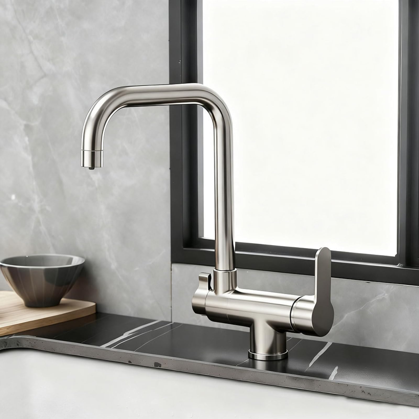 Fanjubei Brushed Kitchen Windows With Foldable Hot And Cold Purification Faucets