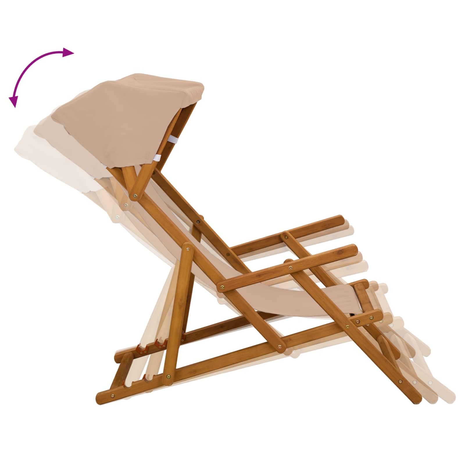 Fengshui Leżak 3 pozycje, lite drewno eukaliptusowe, kolor taupe