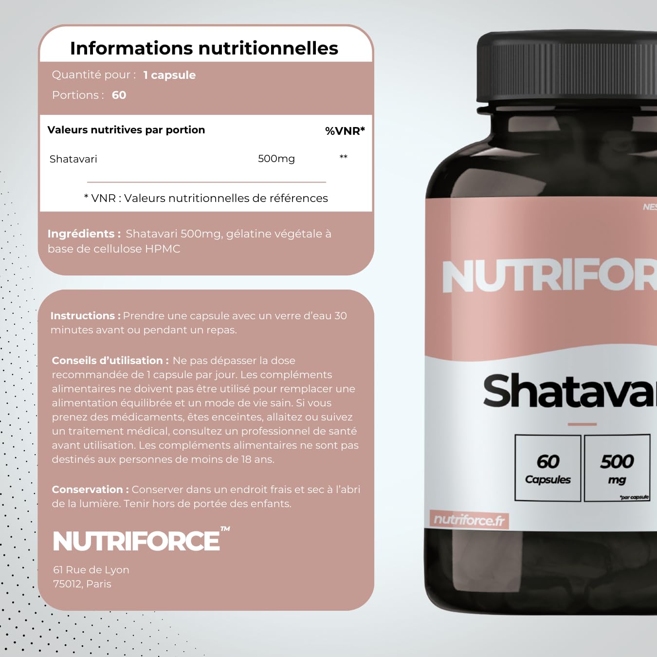 Shatavari - Vitalité & Équilibre - Extrait Concentré 500 mg – 60 Gélules