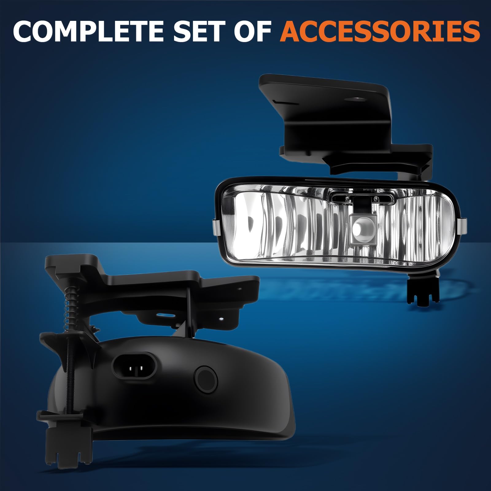 Fog Lights Compatible with 1999-2002 Chevy Silverado 1500 2500/2001 2002 Silverado 1500HD 2500HD 3500/2000-2006 Tahoe Suburban 1500 2500(Clear Lens) — view 7