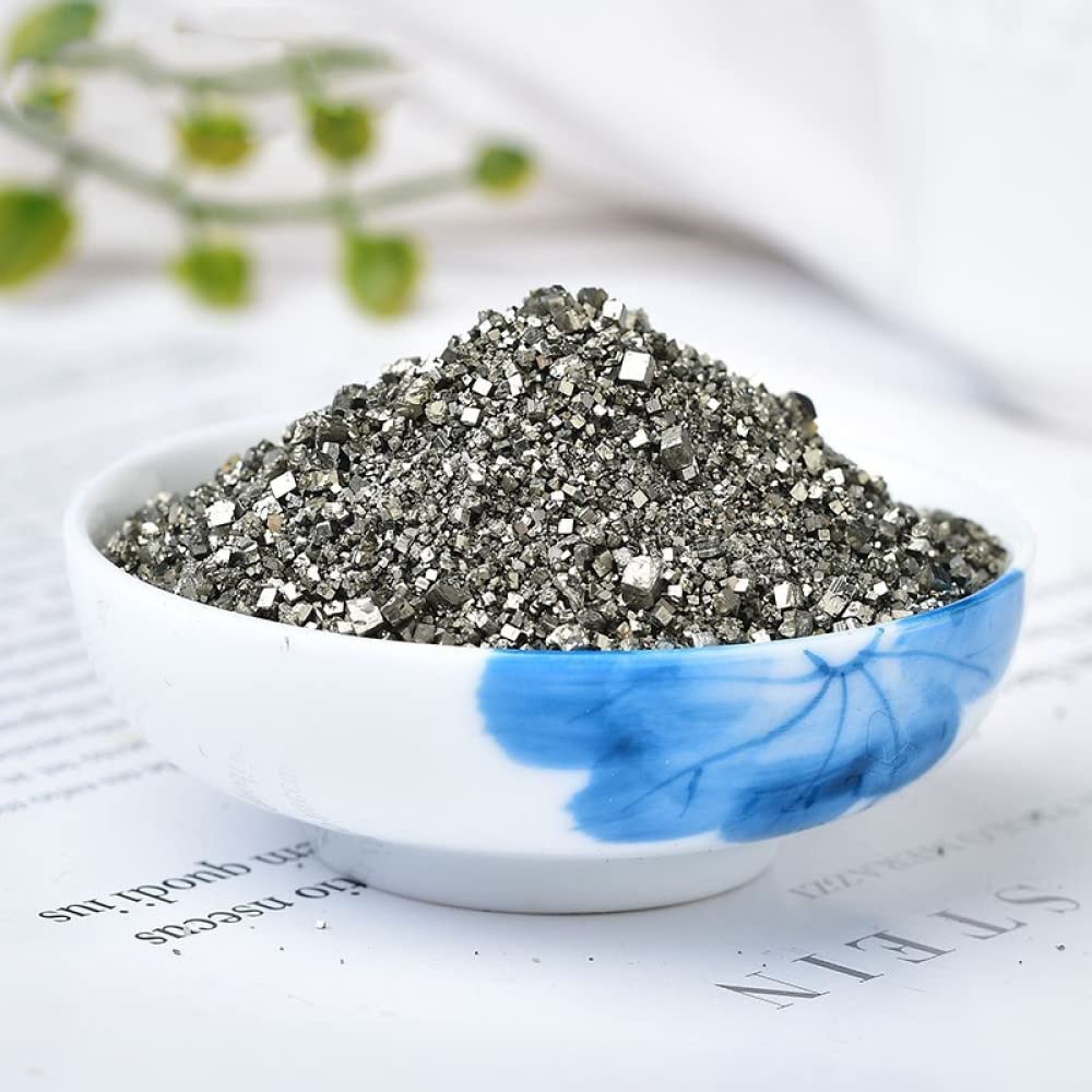Campioni di Pietra Grezza di pirite di Cristallo Naturale Che desiderano Scaglie di Ghiaia Scatola Fai-da-Te Sabbia in Bottiglia Decorativa,50g Decorazioni per la casa