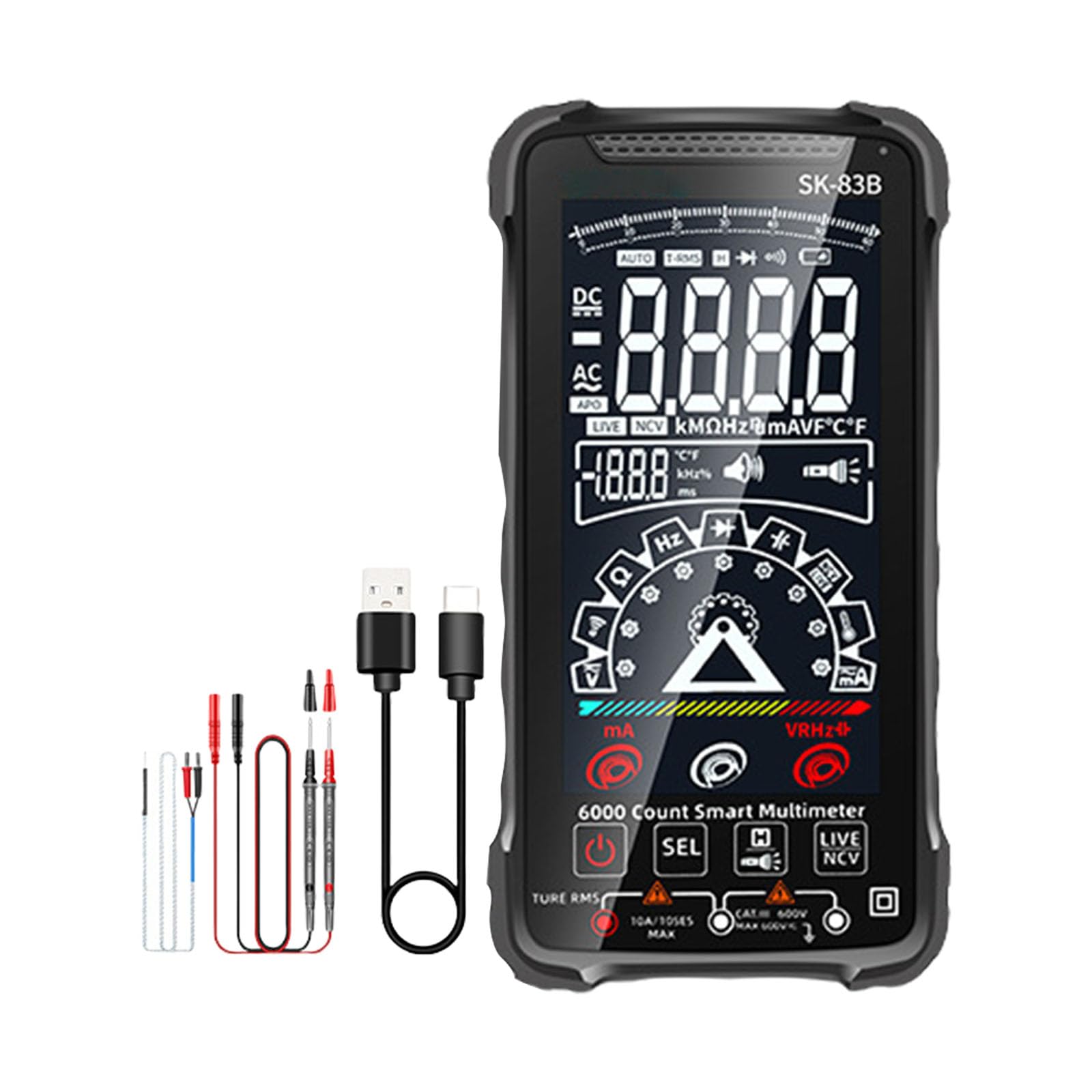 Buxuaaaa Sk83b Rechargeable Multitester Touch Interfaces User Friendly Touch Control Multimeter For Multifunction Electrical Measurements Electronic Measurement Tool