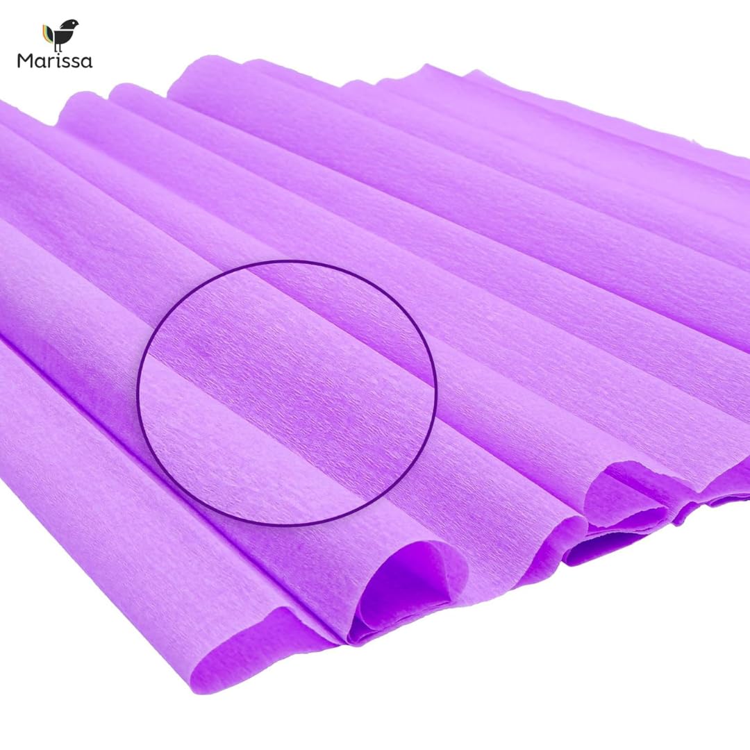 Marissa Crepe Paper Bundle – 10 Large Sheets in Assorted Colours – Premium Craft Paper for Kids’ Art Projects, DIY Crafts, Home, Office & Party Decorations | 50cm x 200 cm 1