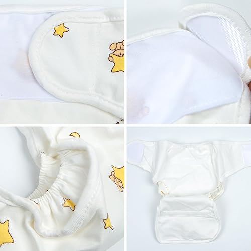 Miniatura 5 de Reborn Baby Dolls pañales de tela para muñecas Reborn de 17 a 22 pulgadas, paquete de 2 piezas (amarillo y azul)