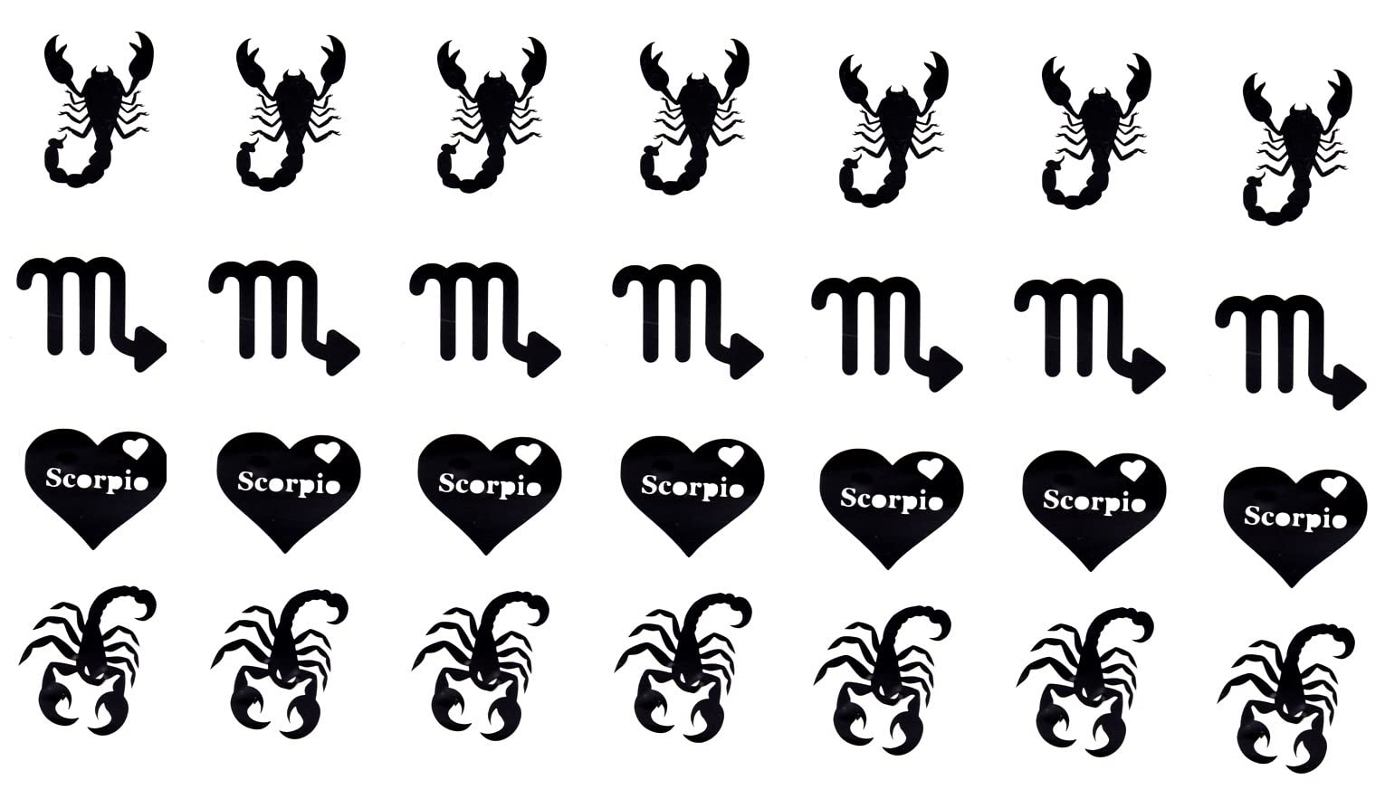 Kaz Creations Scorpio Zodiac Stickers Black Scorpio Zodiac Star Sign Collection (Scorpio Zodiac Stickers Black)