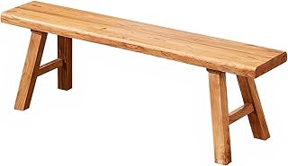39" Indoor Wooden Bench Multifunctional Elm Solid Wood Dining Bench for Bedroom, Farmhouse Dining Room Foyer Living Room (39"x10"x18")