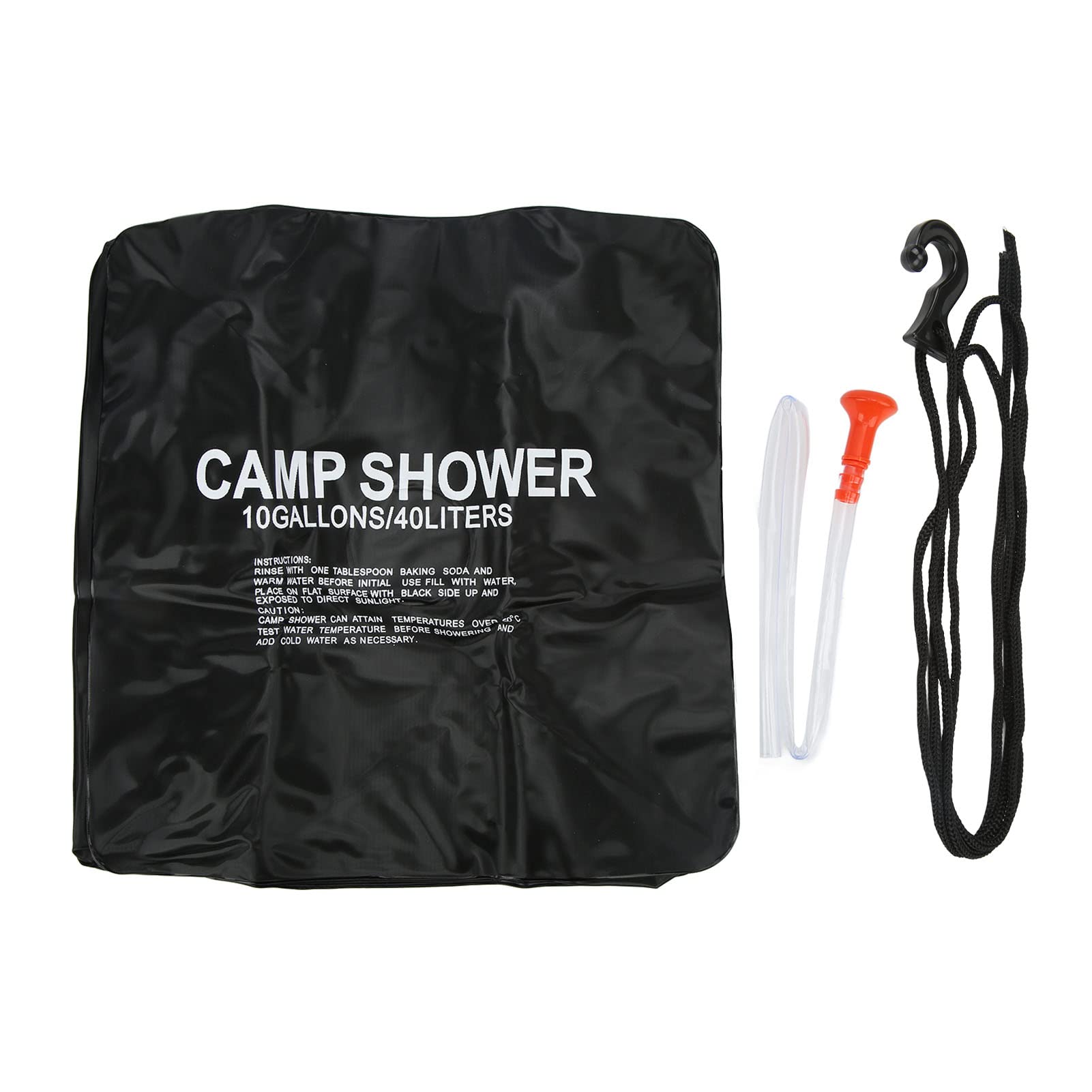 Shower Water Bag, 40L Solar Camp with Sprayer PVC Rubber Plastic Cloth Texture UV Proof Coating for Outdoor