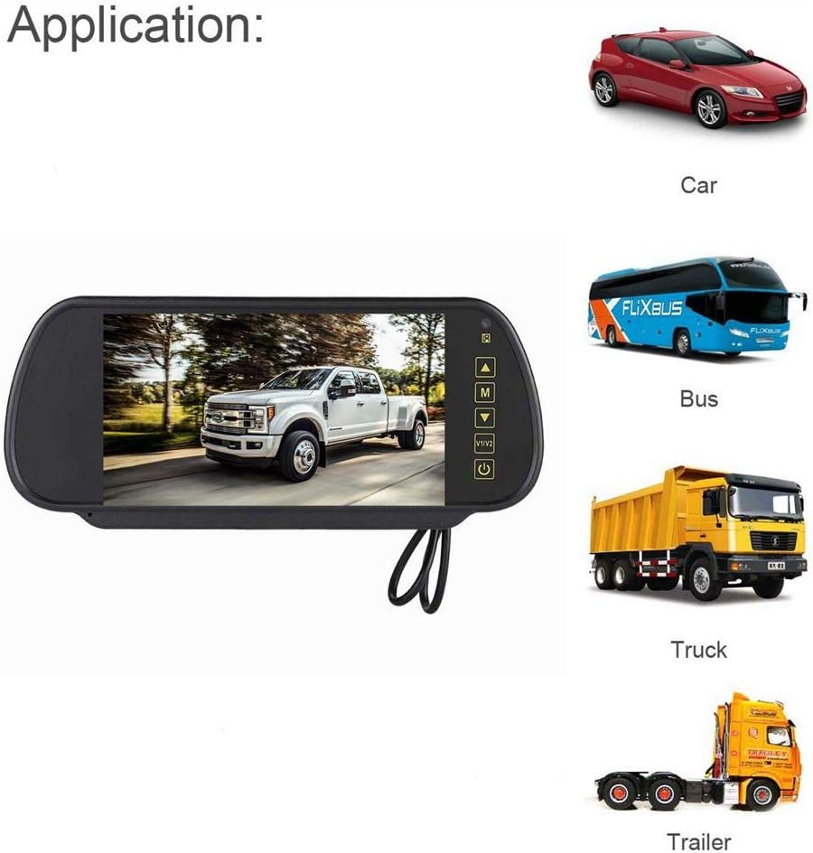 Best Seller Car Rearview Mirror, Compatible with Car Backup Camera, Durable 7inch Car Display Rearview Mirror LCD Auto Dimming Monitor Rear View Camera Accessories Hanging with Bracket for Women Men.