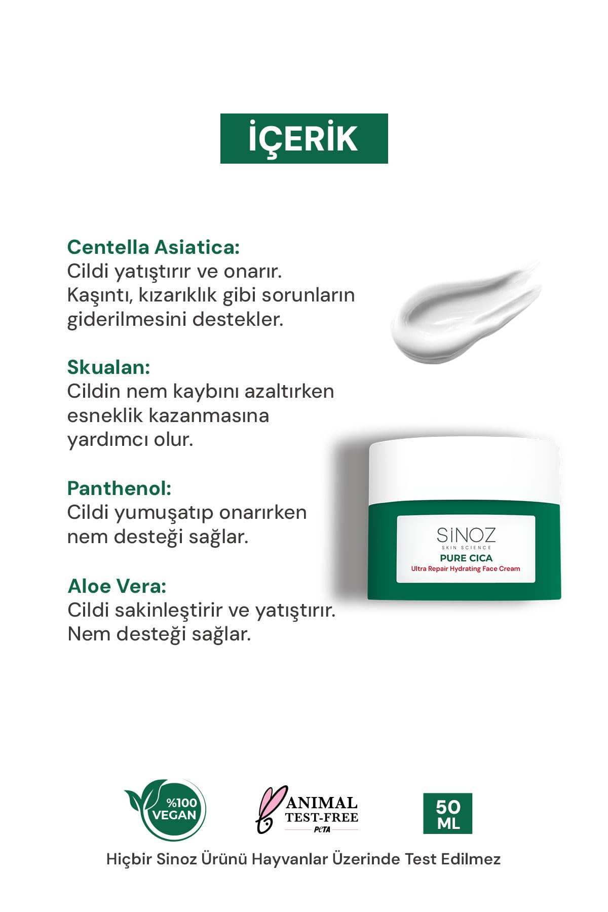 Amazon.com: Sinoz Pure Cica Intensive Repair Cream | Soothing