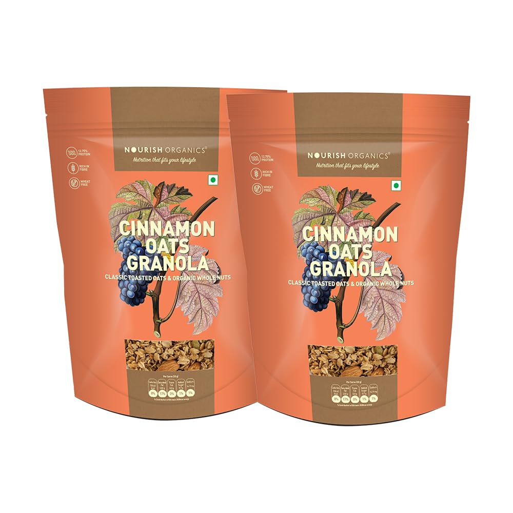 Nourish Organics Oats Granola, 300G Pack Of 2 - Mildly Sweet (B07DMQ1LC7) Amazon Price History, Amazon Price Tracker
