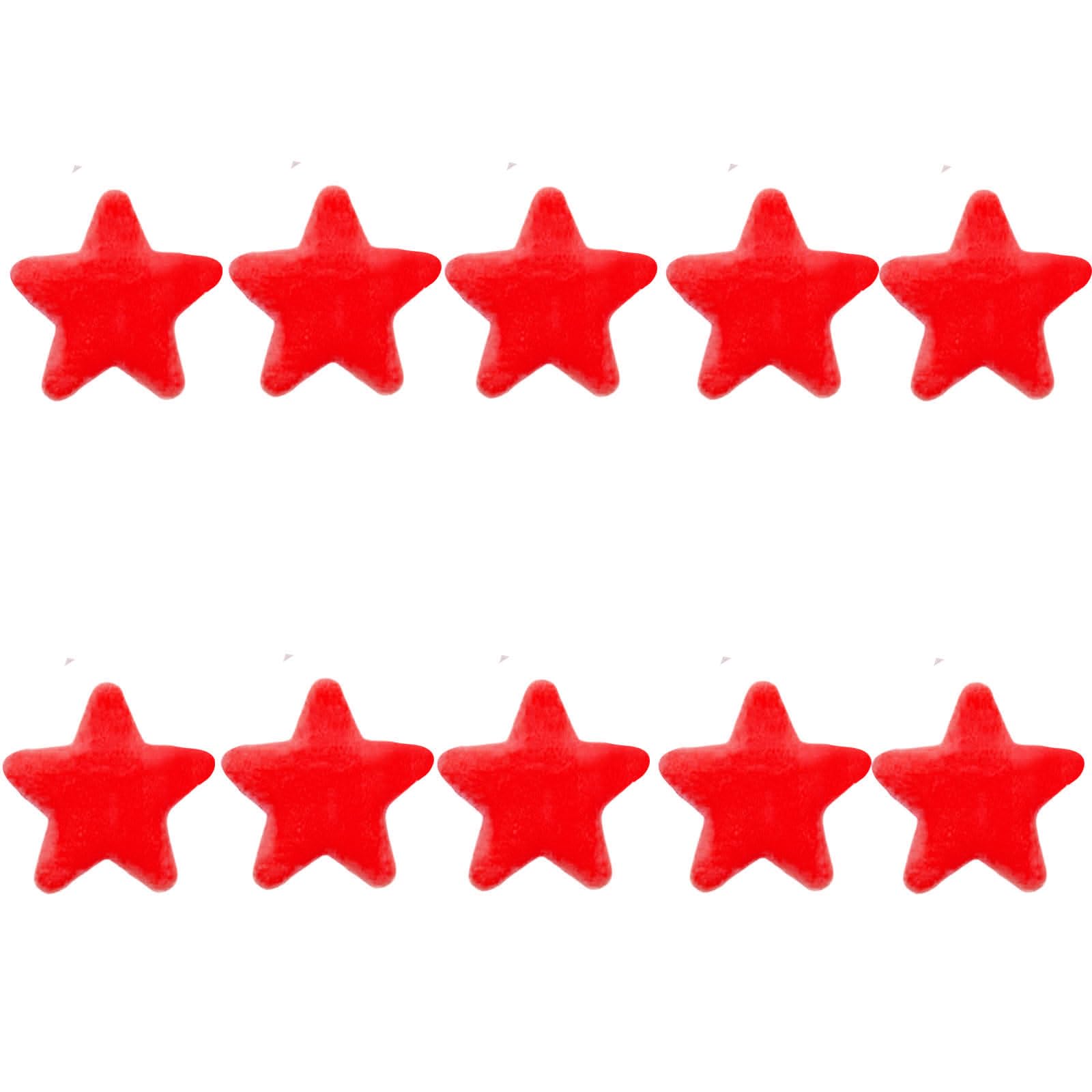 Elnwnnkc 10Pcs 6.5CM Colored Star Appliques Assorted Color Fabric Star Appliques for Bags Hat Garment Sewing Decoration Small Fabric Glowing for