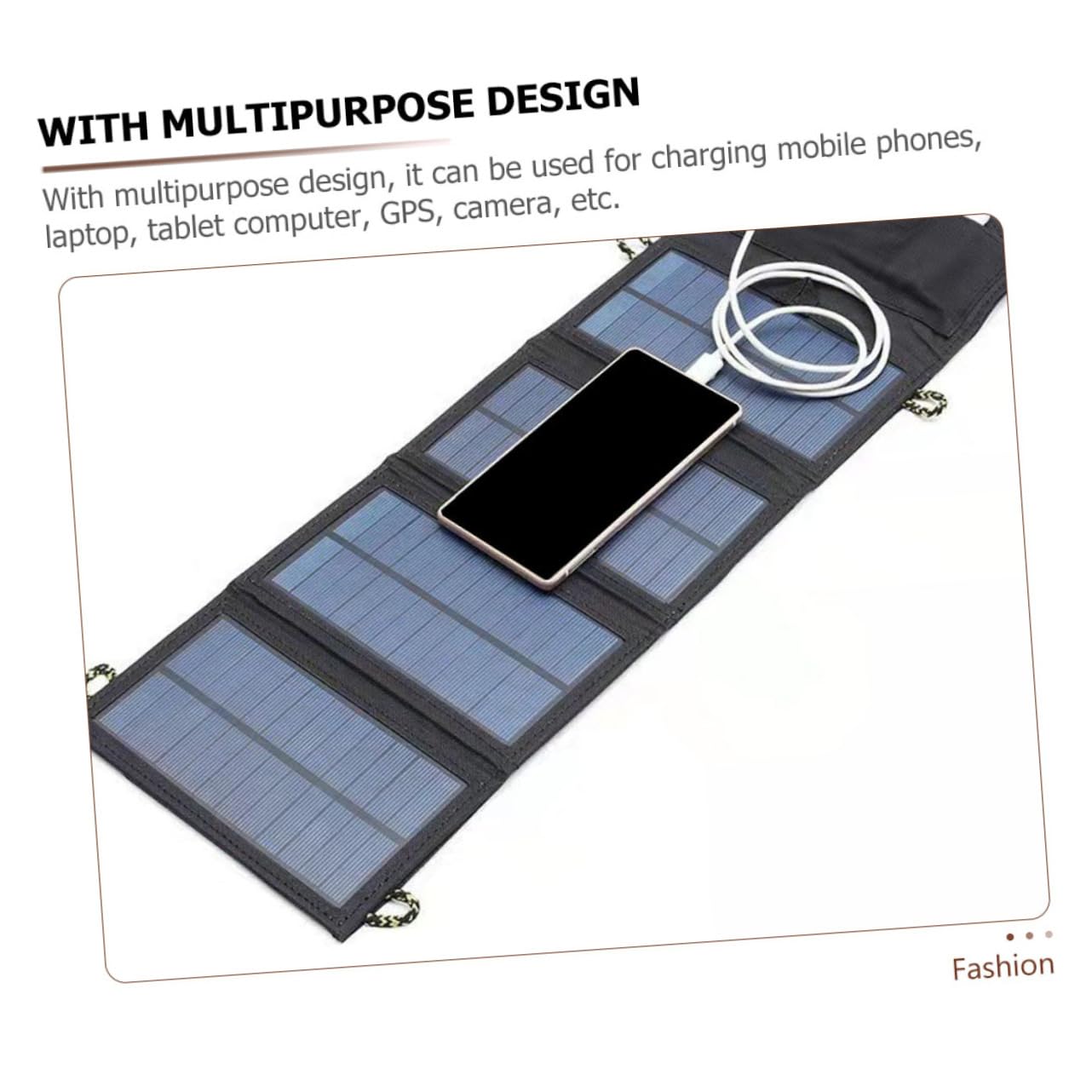 Panneau Solaire Monocristallin 10w 5v/10a, Charge Mobile Portable Noir