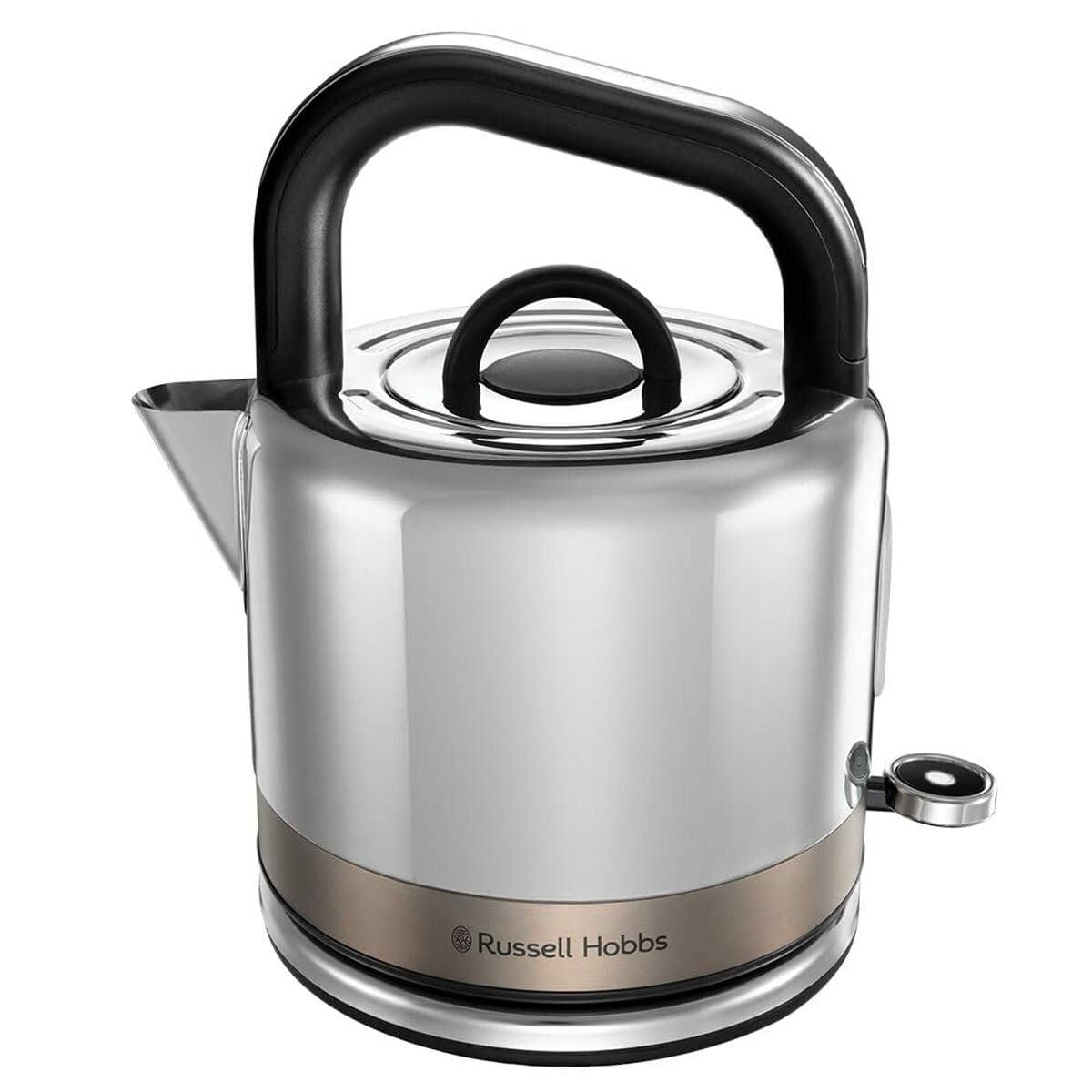 Russell Hobbs Bollitore Elettrico - 1,5L, 2400W - ​​Acciaio Inox Color Titanio; Funzione di Ebollizione Rapida; Filtro Anticalcare Rimovibile; Beccuccio; Indicatore Livello Acqua Esterno, 26422-70