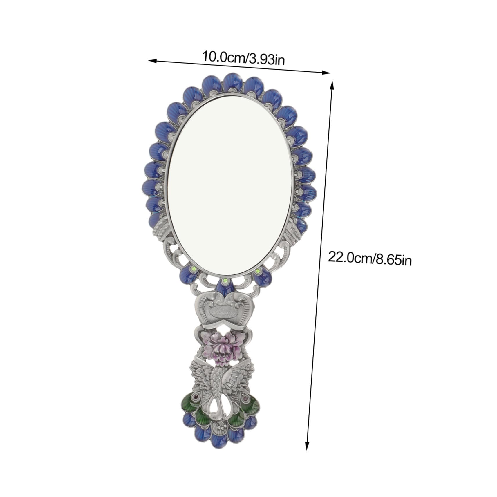 HONMEET Vintage Peacock Handheld Mirror Set Folding Makeup Compact Comb for Women