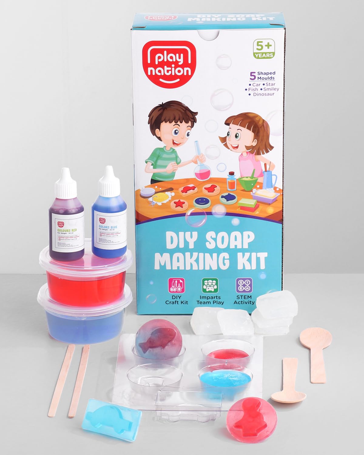 Play Nation Premium Bubble DIY Soap Making Art & Craft Kit for Kids|Educational & Learning Toy for Kids|Science Experiment Kit|Activity Kit for 5 Years Old|Birthday Gift for Boys & Girls|BIS Certified