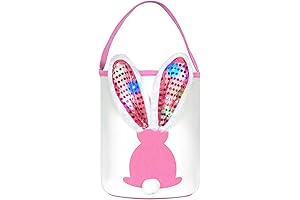 Fluffy Bunny Basket with Glowing Ears - A Delightful Easter Treat for Little Ones!